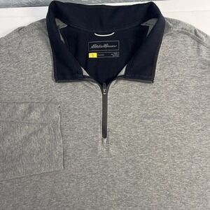 Eddie Bauer Travex Lightweight Freedry Quarter-Zip Pullover Heather Gray Sz T3XL